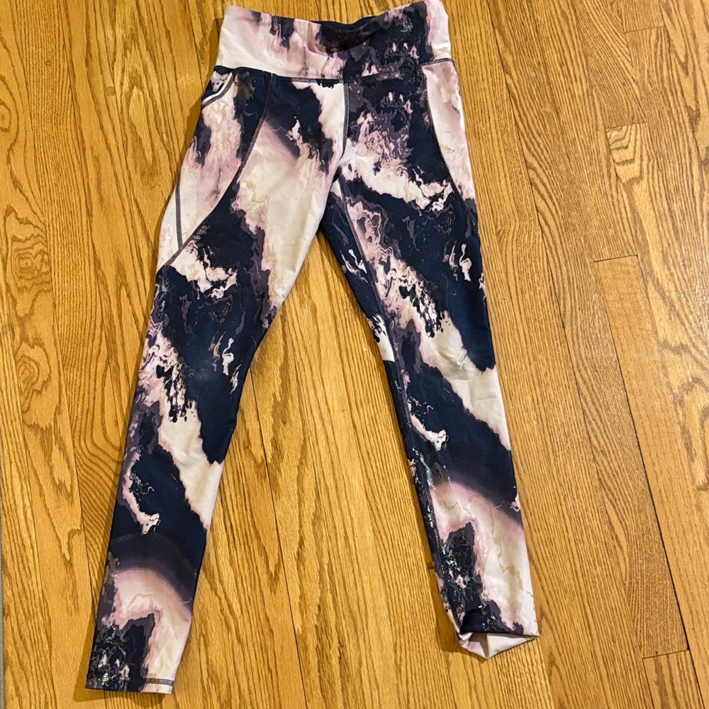 Old Navy Kids Abstract Print Leggings - Pink and Black